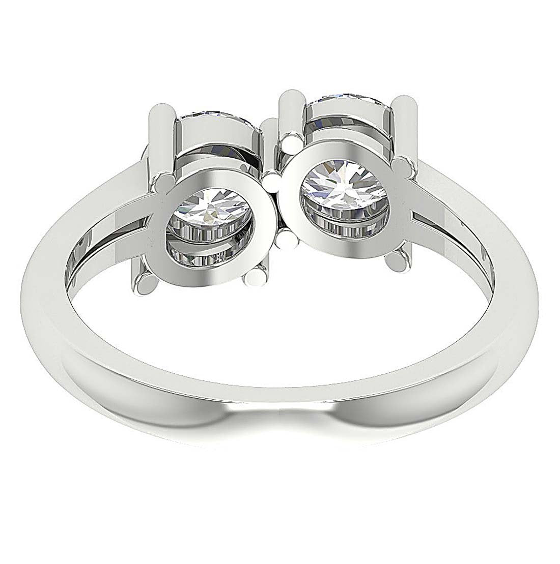 Forever Us Two Stone Solitaire Wedding Ring I1 G 1.60 Ct Genuine Diamond Prong Set 14k Solid Gold