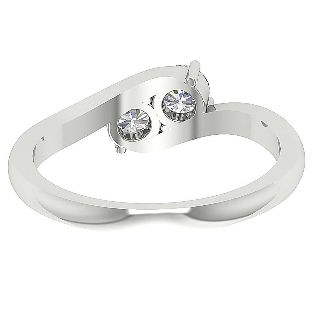 Natural Diamond Forever Us Two Stone Solitaire Engagement Ring I1 G 0.55 Ct Prong Set 14k White Gold