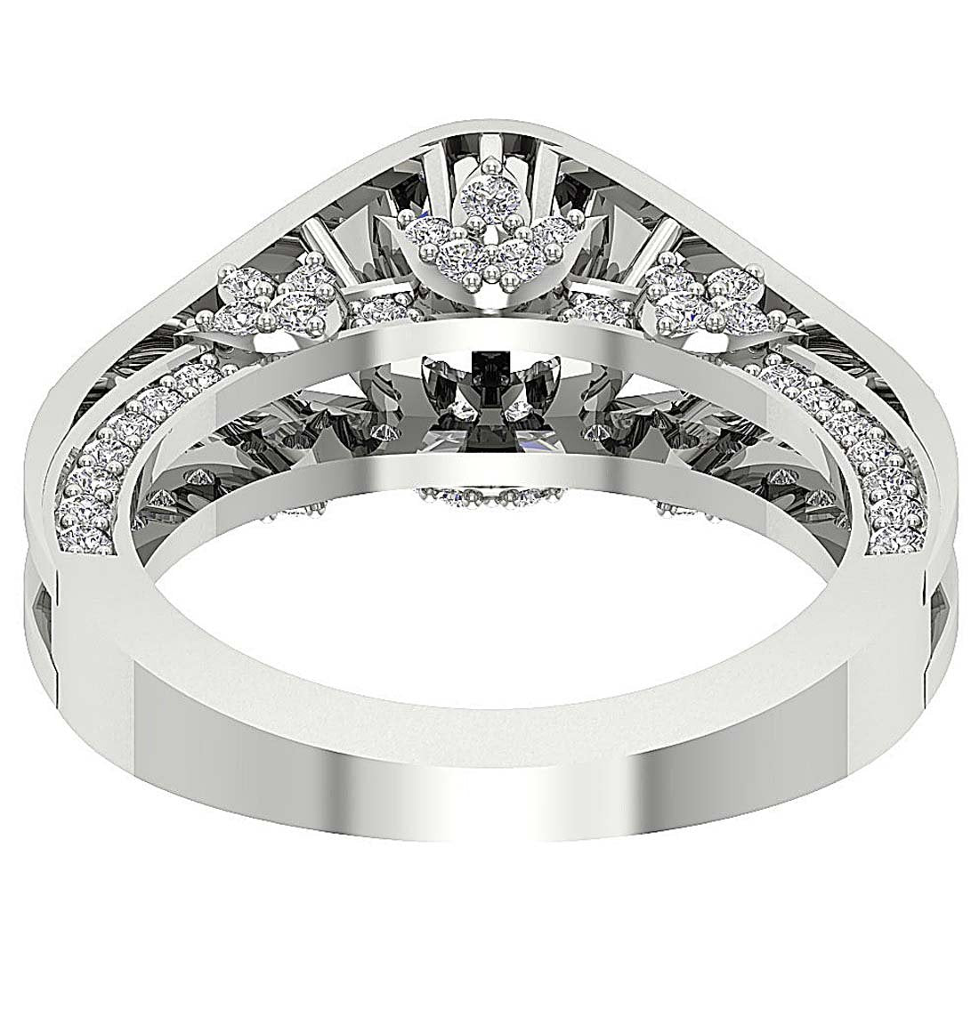 Fashion Genuine Natural Diamond Ring SI1 G 2.00 Ct Prong Set Solid Gold 9.10MM