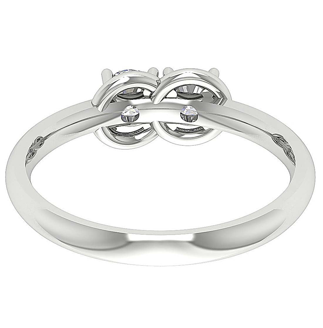 Forever Us Two Stone Solitaire Anniversary Ring Round Diamond I1 G 0.55 Ct Prong Set 6.00 MM