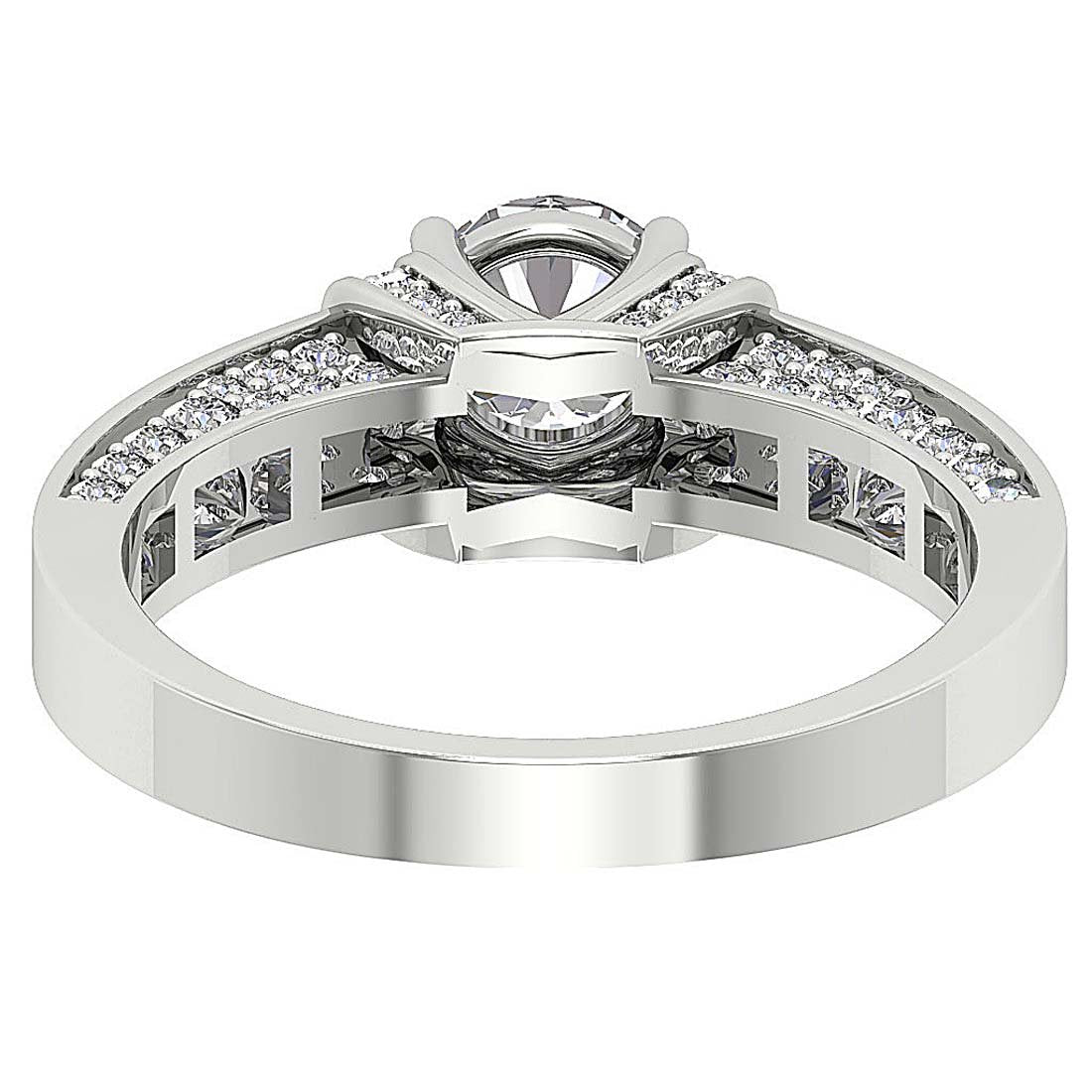 Designer Wedding Natural Diamond Ring 14K Solid Gold Round Cut SI1 G 1.75 Carat
