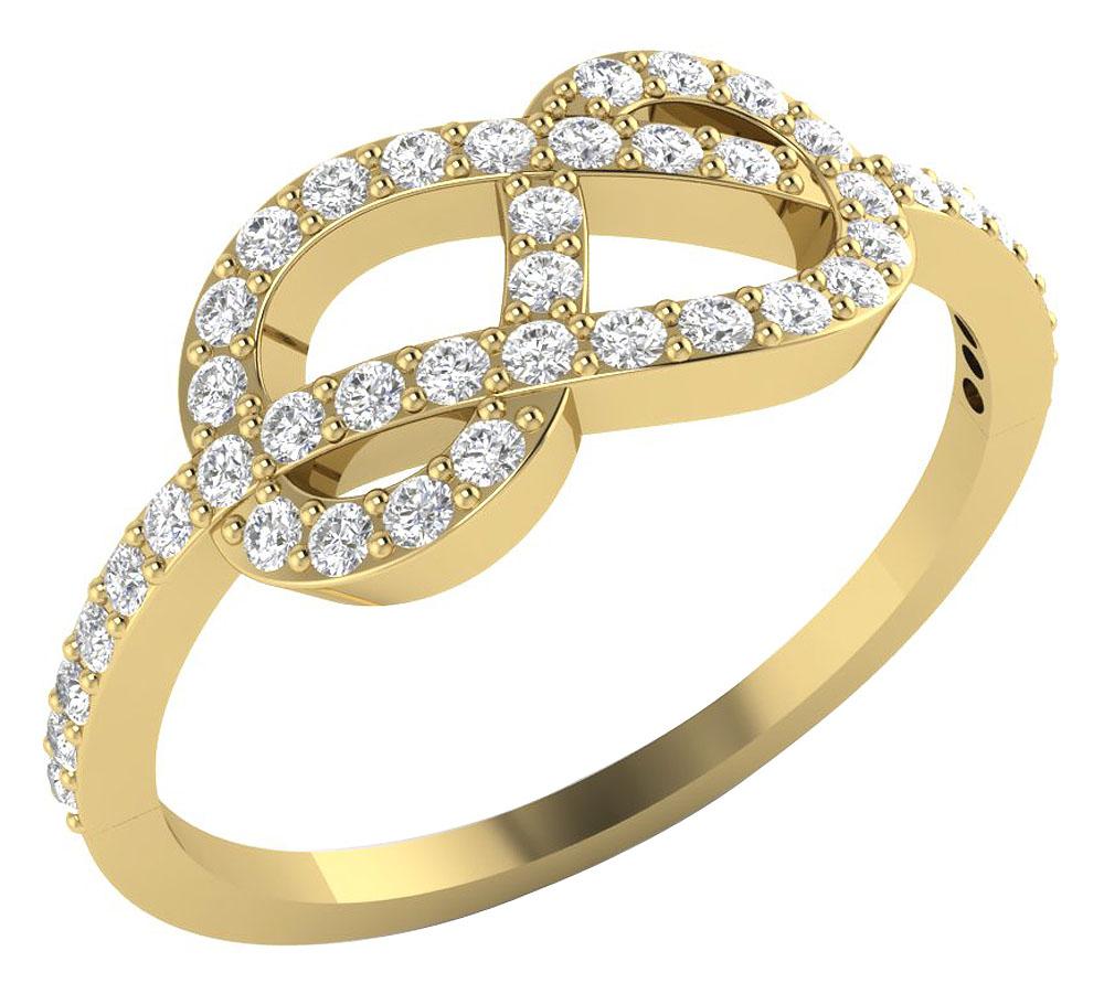 14K Solid Gold Designer Engagement Ring Natural Diamond SI1 G 0.50 Ct Prong Set 7.80 MM