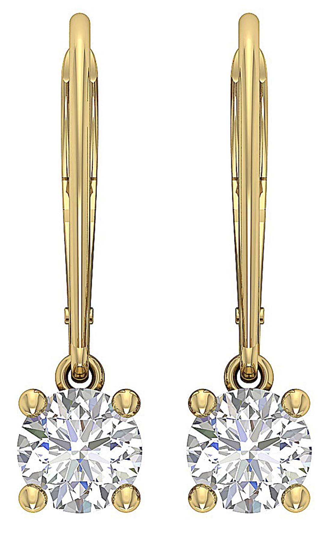 The Tucker 14K White Yellow Rose Gold Natural Diamond Solitaire Stud Earring 5.80 MM