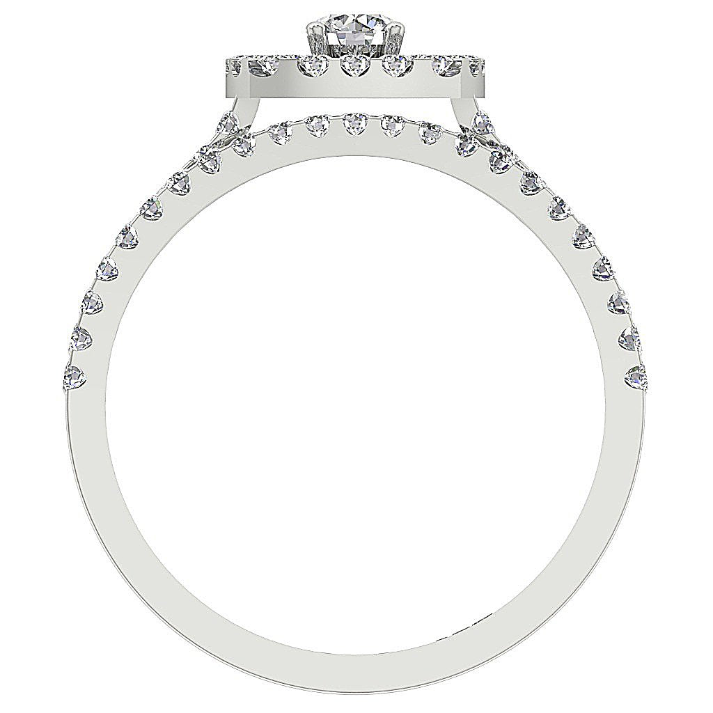 Cushion Double Halo Bridal Wedding Ring Sets I1 G 1.35 Ct Round Cut Diamond 14k Gold