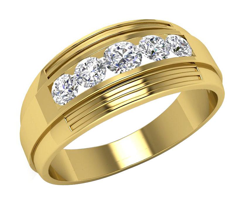 14k Solid Gold Mens Anniversary Ring SI1/I1 G 1.10Ct Natural Diamond Channel Set Width 8.50MM