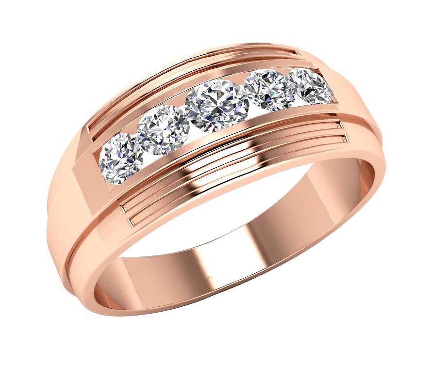 14k Solid Gold Mens Anniversary Ring SI1/I1 G 1.10Ct Natural Diamond Channel Set Width 8.50MM