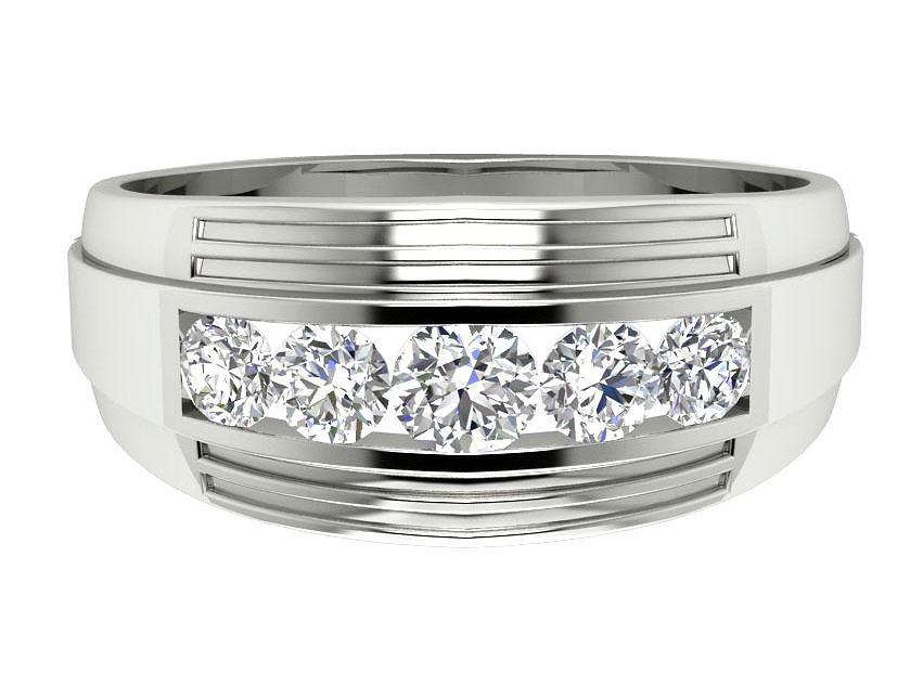 14k Solid Gold Mens Anniversary Ring SI1/I1 G 1.10Ct Natural Diamond Channel Set Width 8.50MM