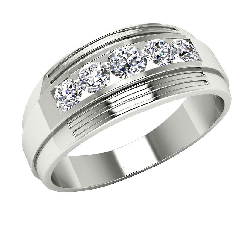 14k Solid Gold Mens Anniversary Ring SI1/I1 G 1.10Ct Natural Diamond Channel Set Width 8.50MM