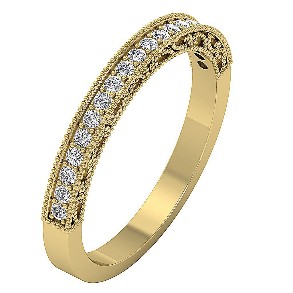 Engagement Natural Diamond Milgrain Prong Set Ring SI1 G 0.35 Ct 3.40 MM