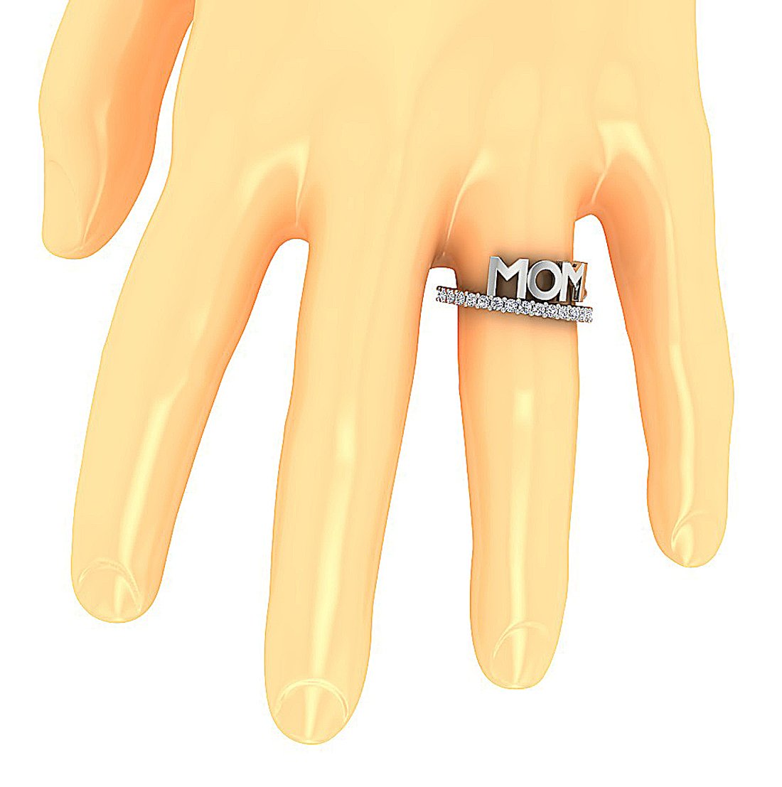 Mother Day Design Ring I1 G 0.505 Ct Diamond Prong Set 14K Gold 9.50MM