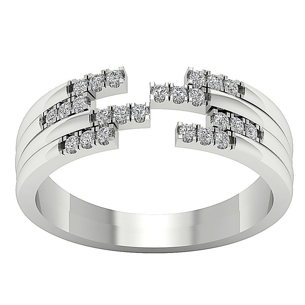 Designer Wedding Ring Genuine Diamond I1 G 0.30 Ct 14K White Yellow Rose Gold Prong Set 6.20 MM