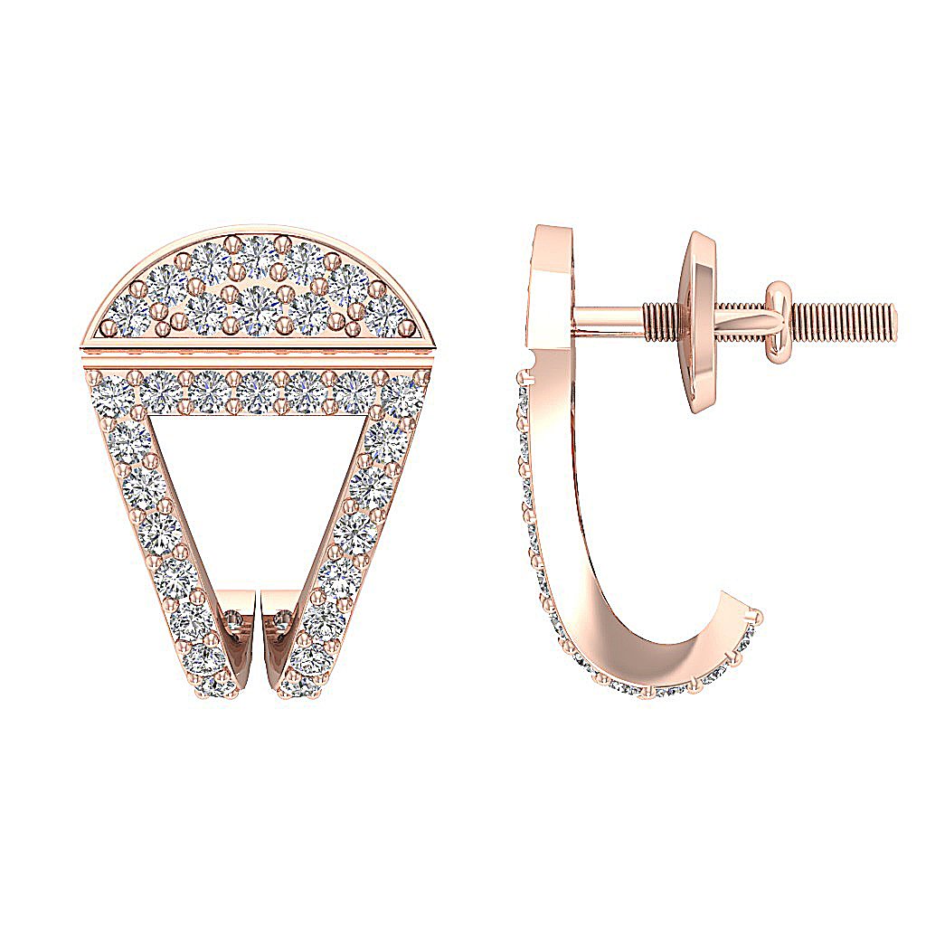 18k/14k White Yellow Rose Gold Fashion Anniversary Earrings Round Diamond SI1/I1 G 0.70 Ct Prong Set