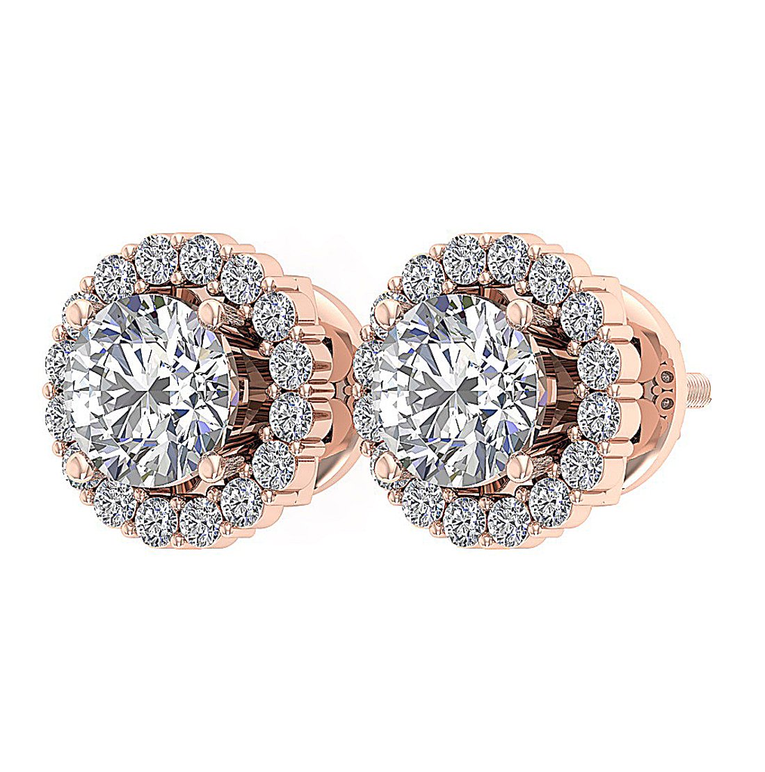 14k Solid Gold Genuine Diamond SI1/I1 G 2.11 Ct Removable Jacket Studs Earrings