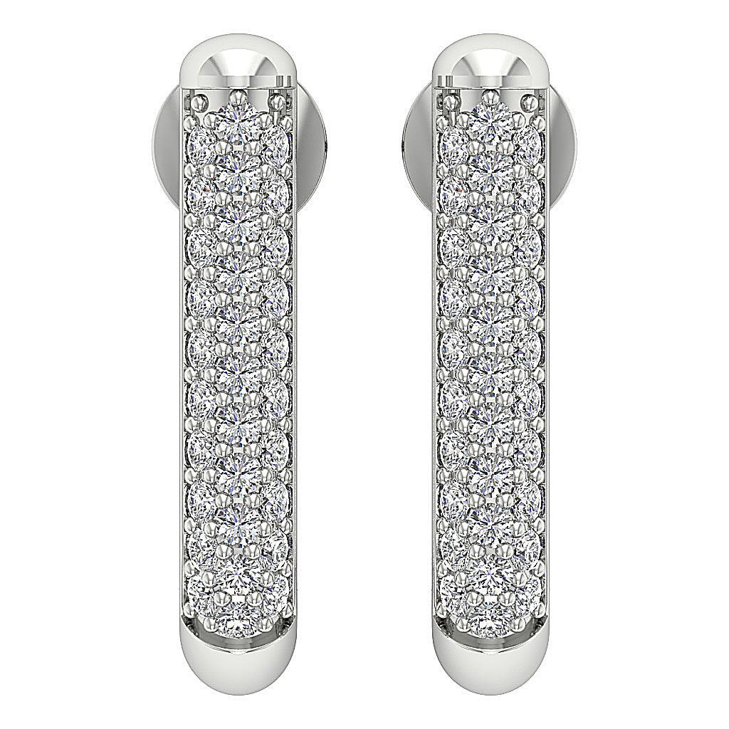 SI1/I1 G 0.70 Ct Fashion Wedding Earrings Genuine Diamond 18k/14k Yellow Gold Prong Set