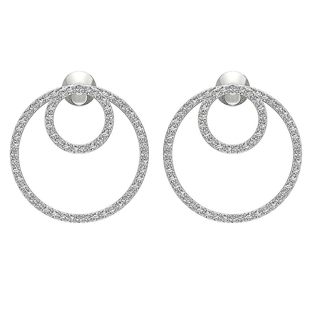 Genuine Diamond Fashion Wedding Earrings SI1/I1 G 0.90 Ct 18k/14k White Gold Prong Set