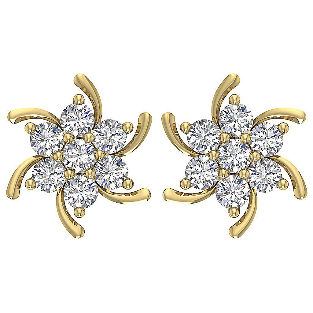 Solitaire Studs Engagement Earring Natural Diamond SI1/I1 G 0.60 Ct 18k/14k Solid Gold Prong Set