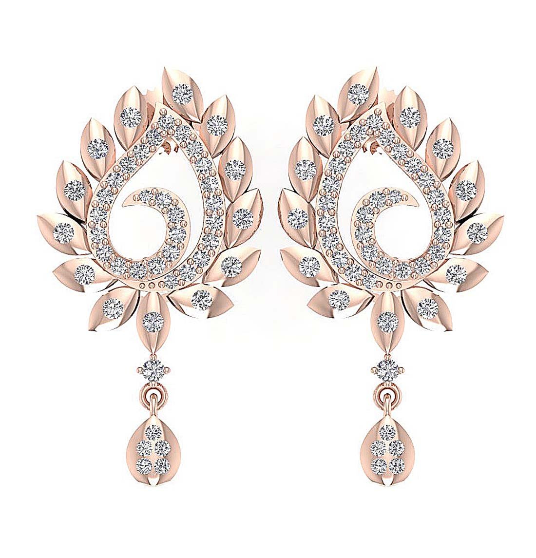 Prong Bezel Set Fashion Wedding Earrings Genuine Diamond SI1/I1 G 0.85 Ct 18k/14k White Yellow Rose Gold
