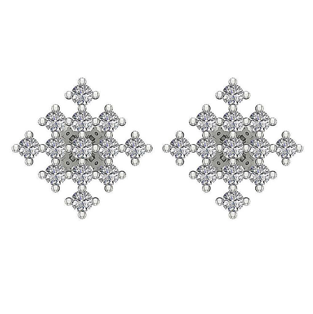 18k/14k Rose Gold Solitaire Studs Anniversary Earring Round Diamond SI1/I1 G 0.50 Ct Prong Set