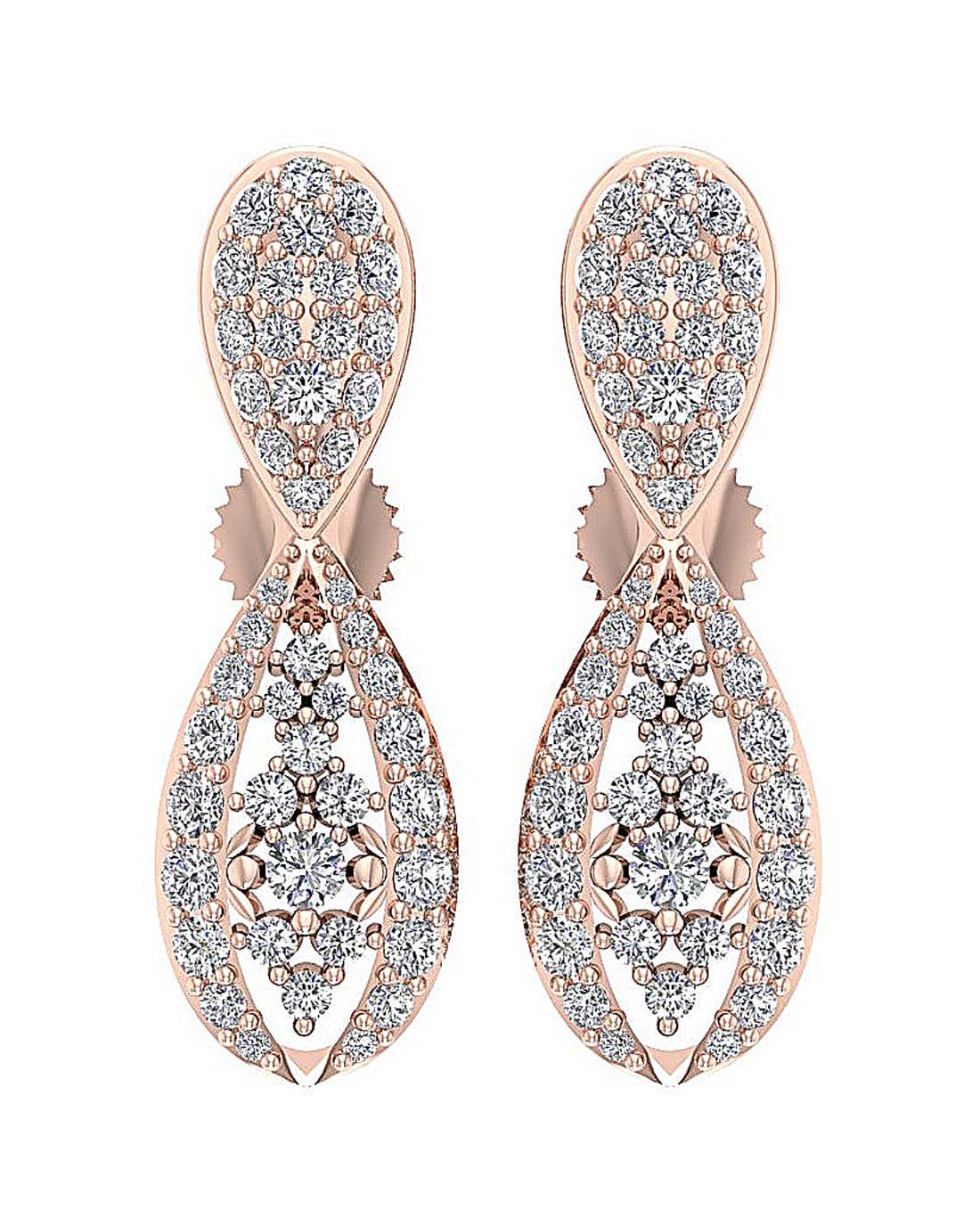 SI1/I1 G 1.00 Ct Fashion Wedding Earrings Genuine Diamond 18k/14k Yellow Gold Prong Set