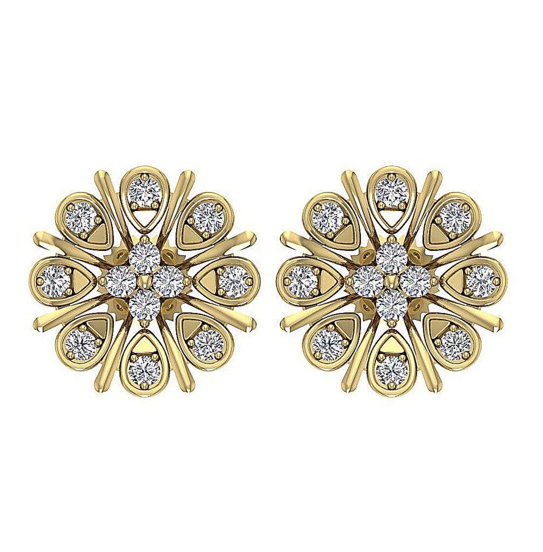 Genuine Diamond Solitaire Studs Wedding Earring SI1/I1 G 0.60 Ct 18k/14k White Gold Prong Set