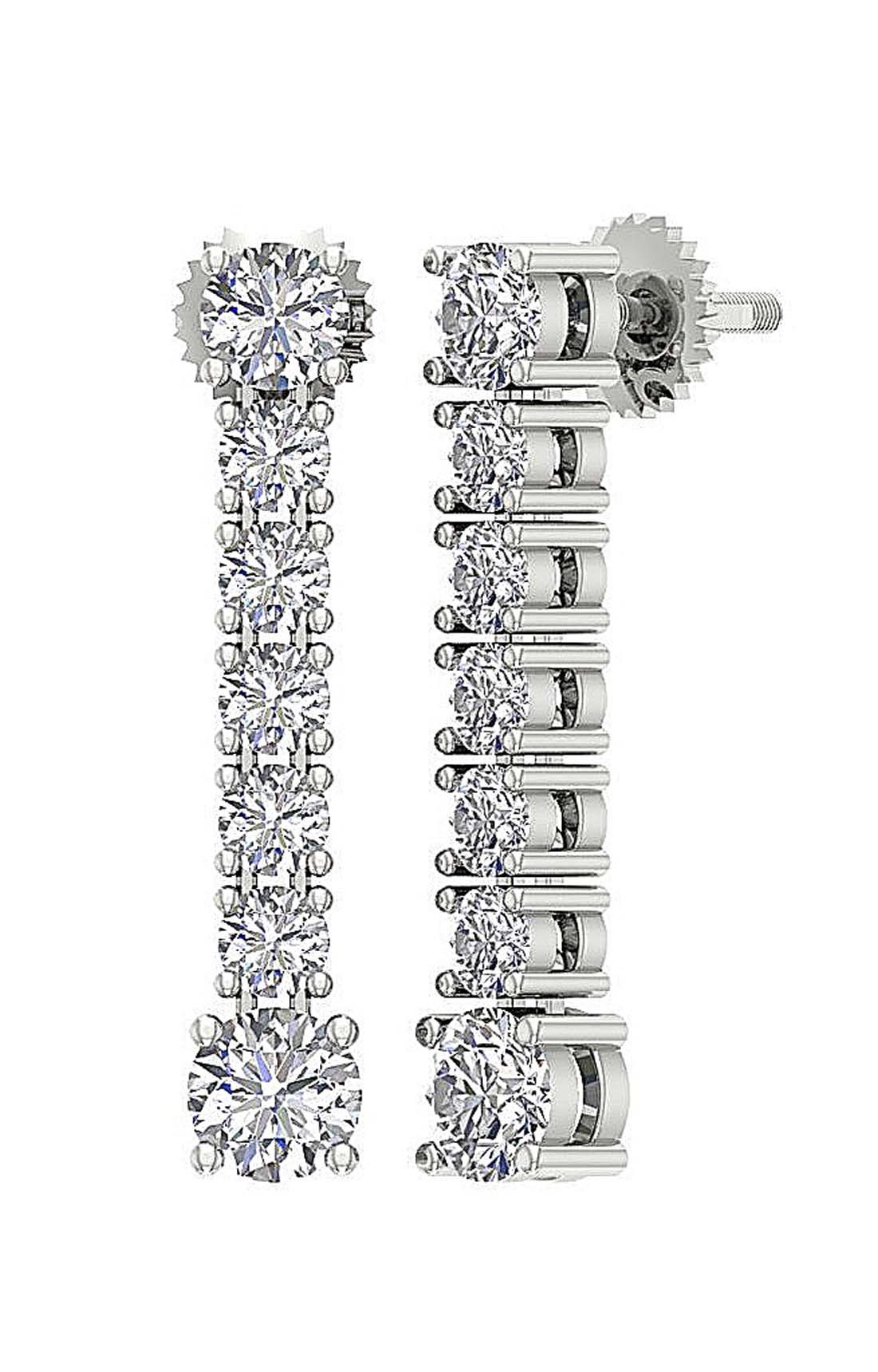 SI1/I1 G 1.50 Ct Dangle Wedding Earrings Genuine Diamond 18k/14k Yellow Gold Prong Set