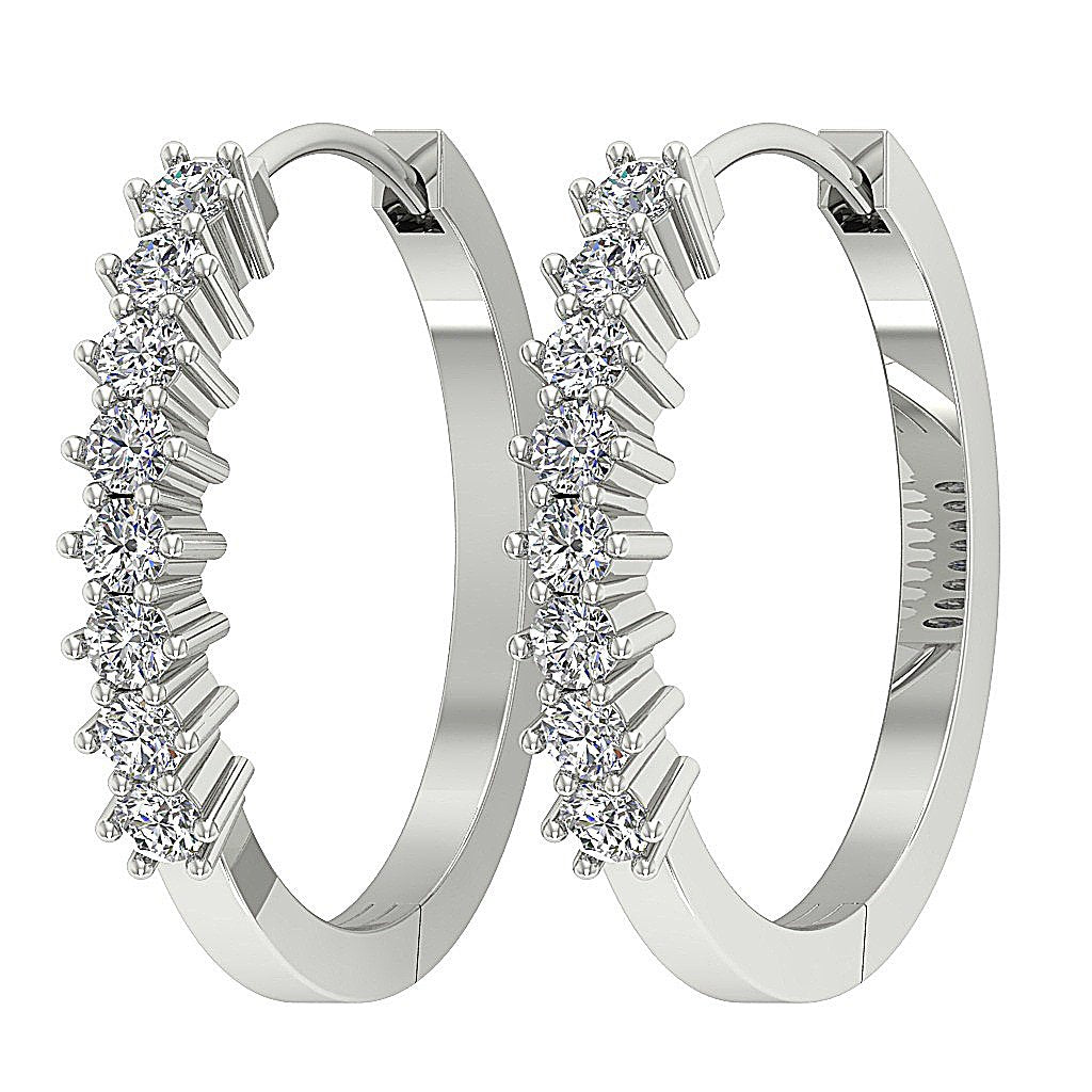 Natural Diamond 14k White Gold Anniversary Earring Set
