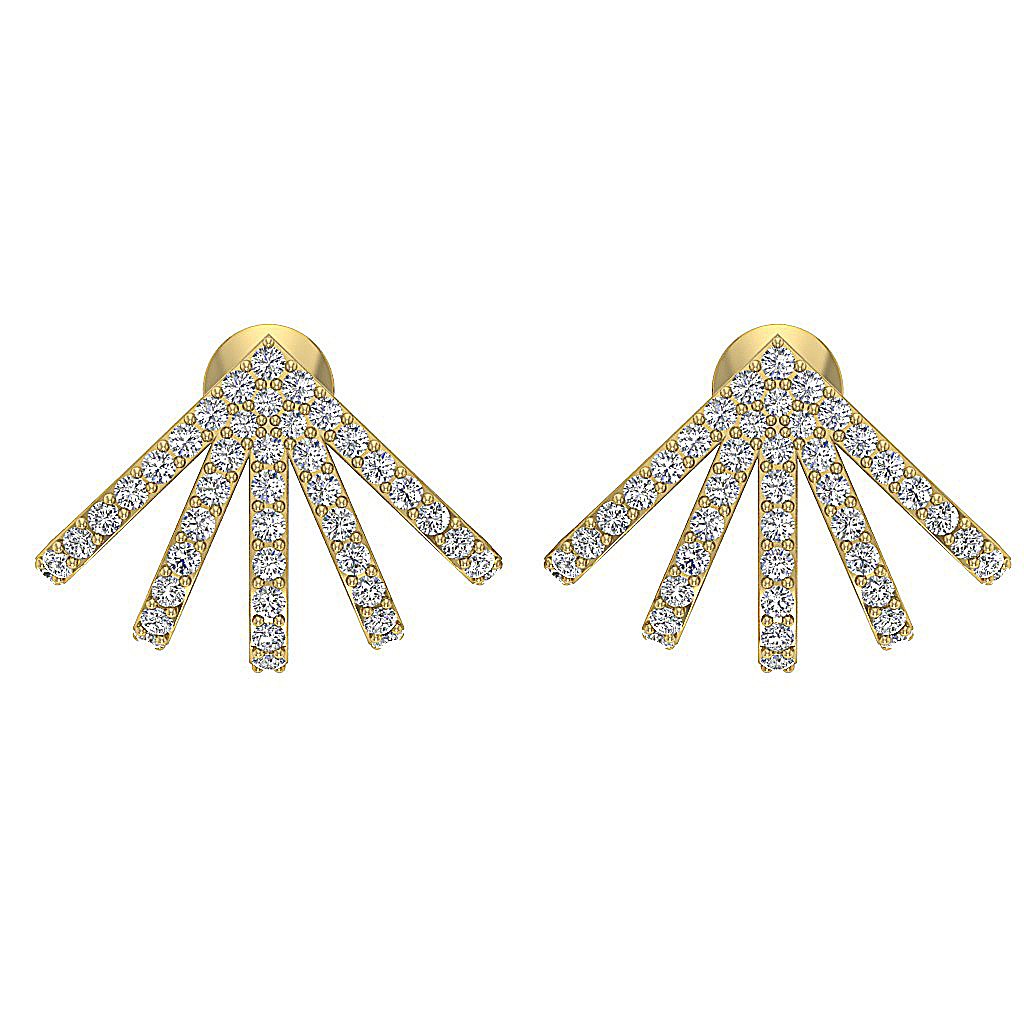 Fashion Engagement Earrings Natural Diamond SI1/I1 G 0.90 Ct 18k/14k Solid Gold Prong Set