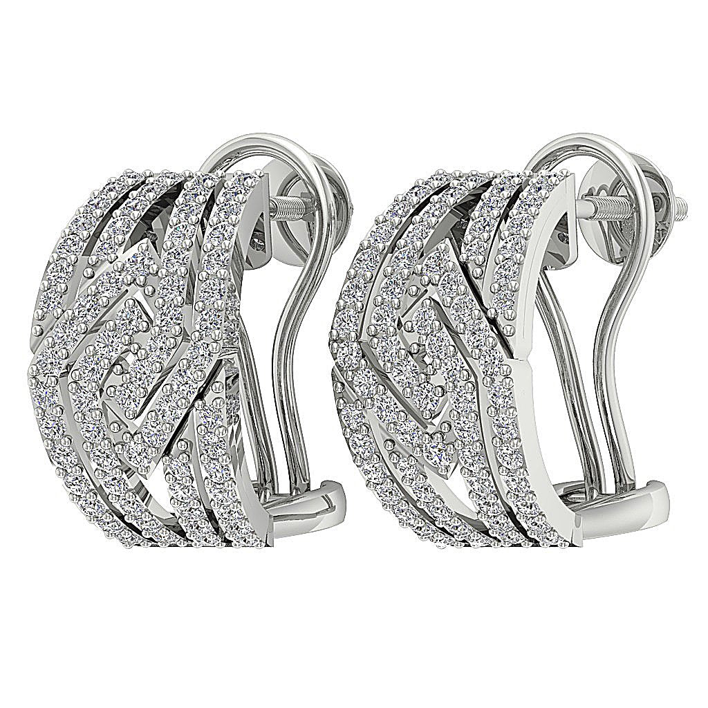 VVS1/VS1/SI1/I1 1.50 Ct Large Hoop Anniversary Earrings Round Diamond 18k/14k White Yellow Rose Gold Prong Set