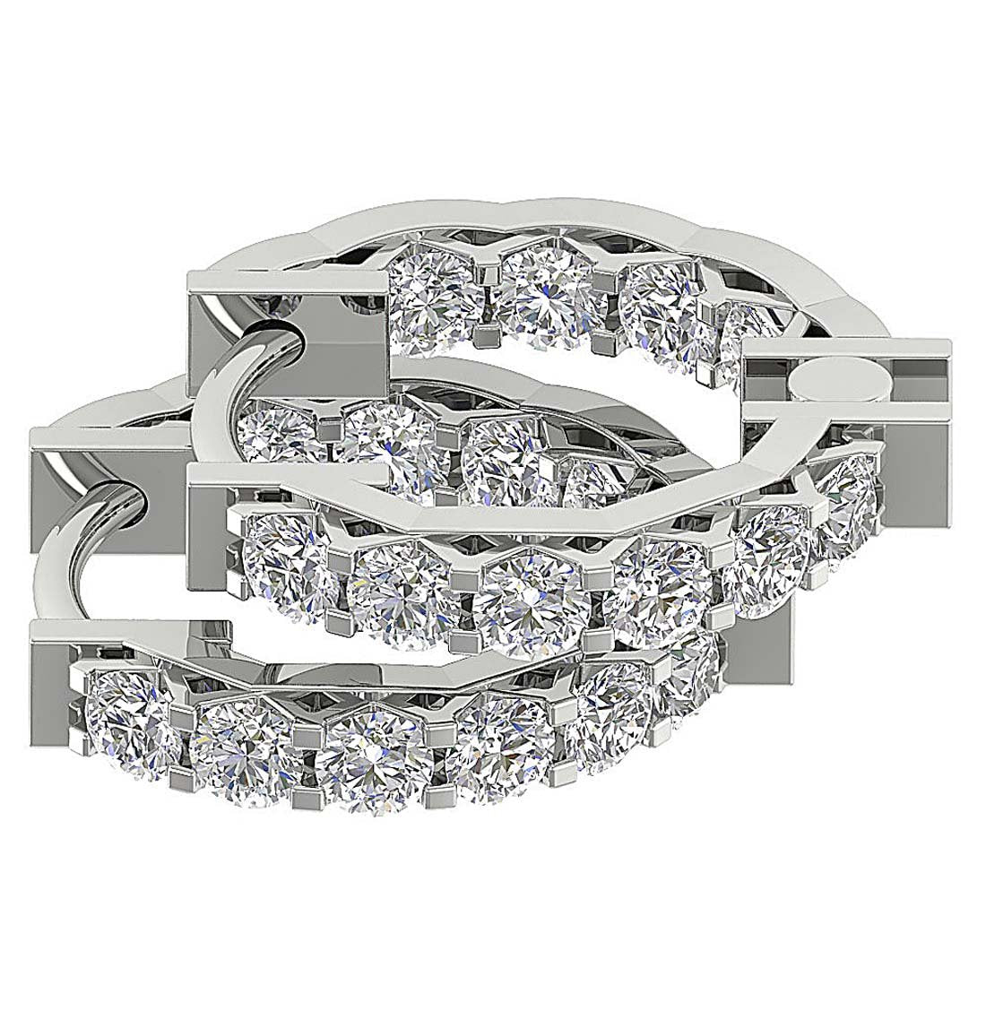 VVS1/VS1/SI1/I1 0.75 Ct Medium Hoops Wedding Earrings Genuine Diamond 18k/14k Yellow Gold Prong Set