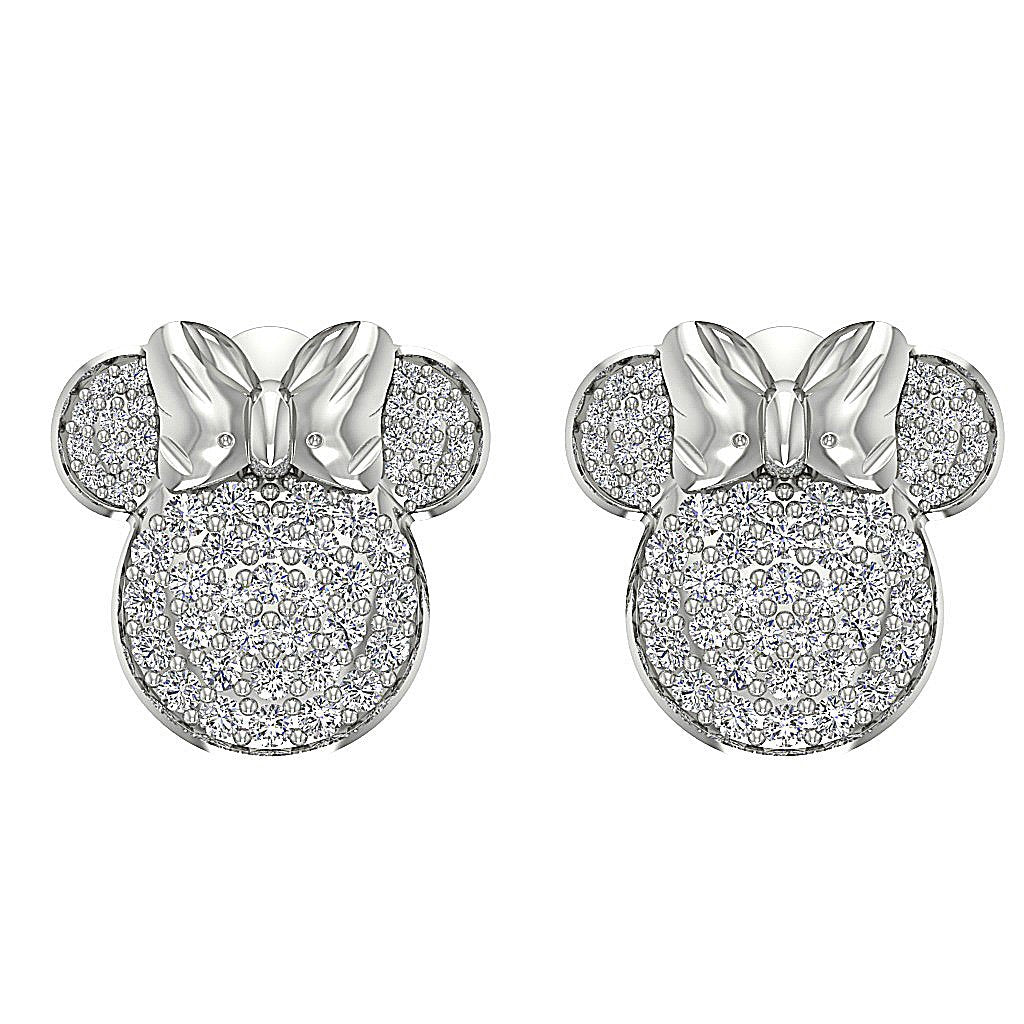 VVS1/VS1/SI1/I1 1.35 Ct Fashion Wedding Earrings Genuine Diamond 18k/14k Rose Gold Pave Set
