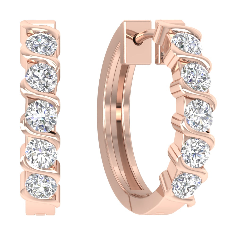 NaturalDiamond14kSolidGoldEarringSet