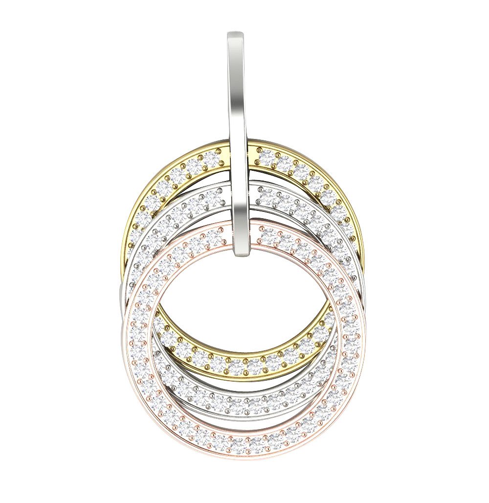 SI1/I1 G 1.50 Carat Genuine Diamond 14k/18k Solid Gold Designer Circle Pendant