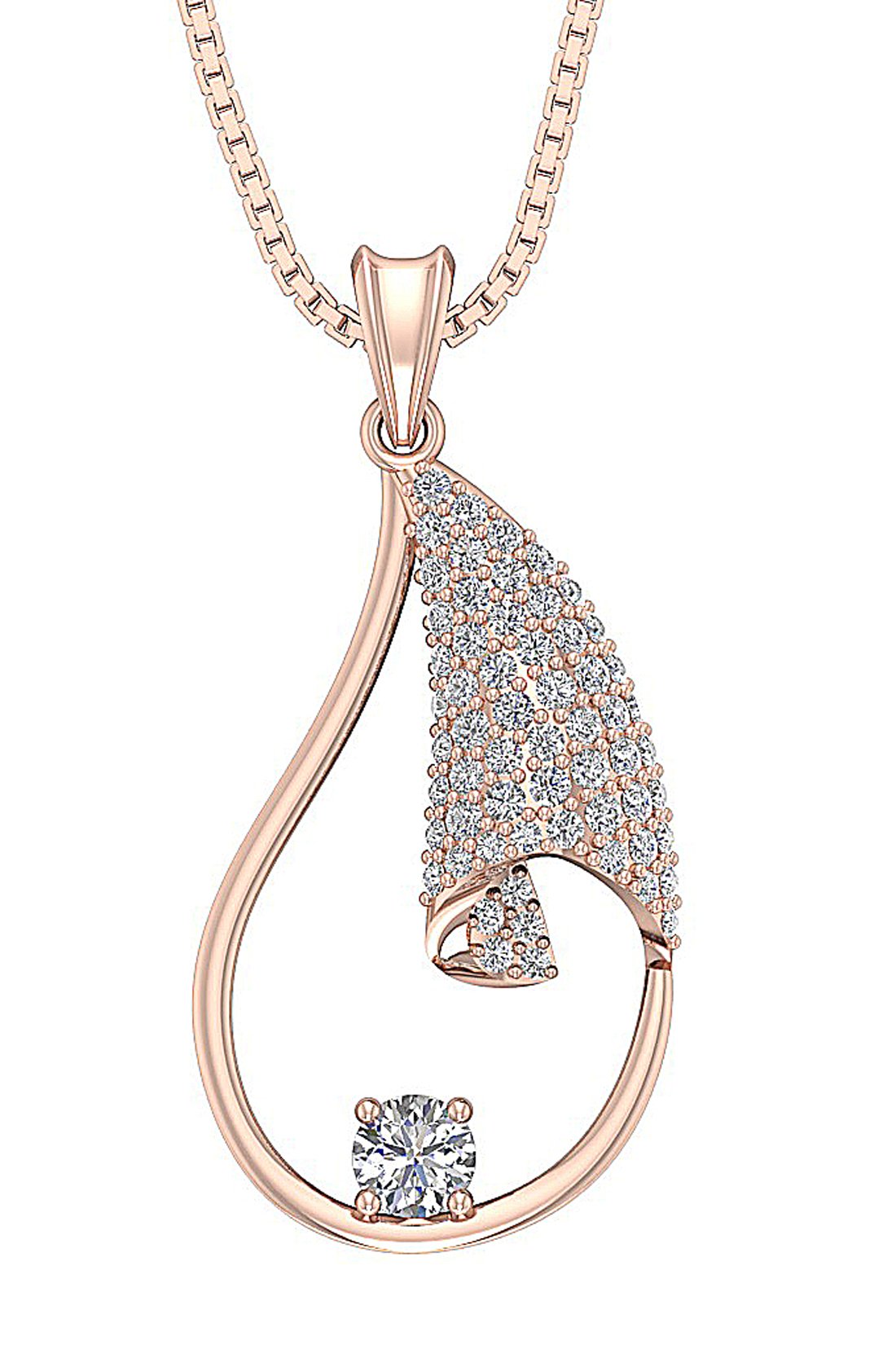 14k/18k Solid Gold Genuine Diamond SI1/I1 G 0.80 Ct Designer Fashion Pendant