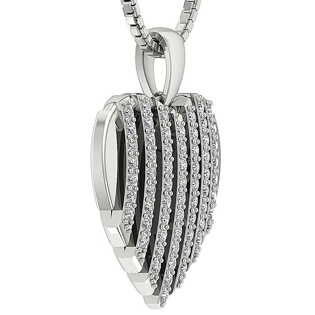 VVS1/VS1/SI1/I1 0.60 Ct Heart Shape Pendants Round Diamond 14k/18k Gold