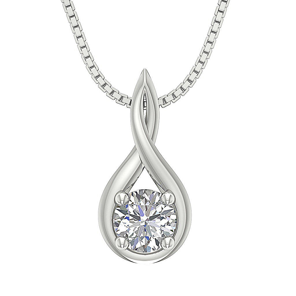 Genuine Diamonds SI1/I1 G 0.80 Ct Designer Solitaire Pendants 14k/18k Solid Gold