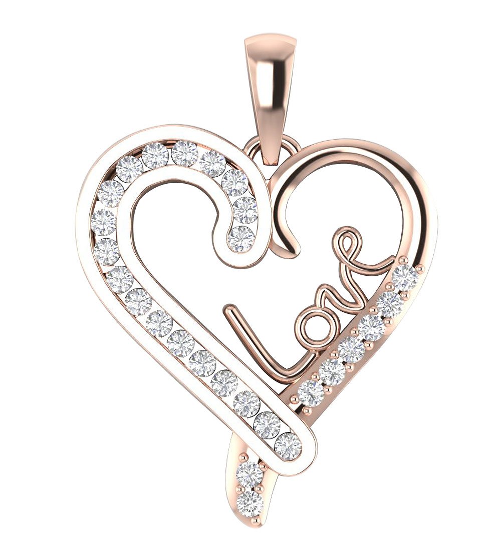 14k/18k Gold Heart Shape Pendant VVS1/VS1/SI1/I1 0.55 Carat Round Diamond