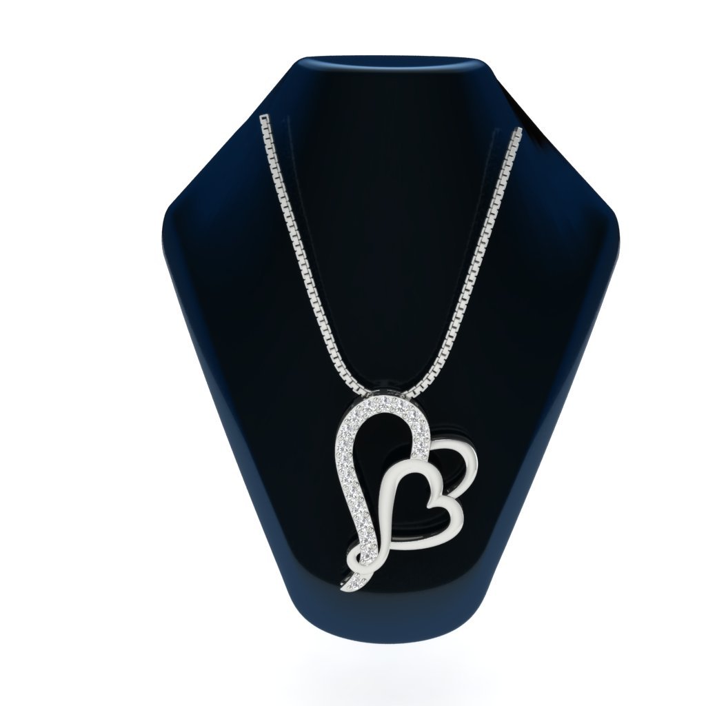 SI1/I1 G 0.50 Carat Vintage Heart Shape Pendant 14k/18k Solid Gold Round Diamond