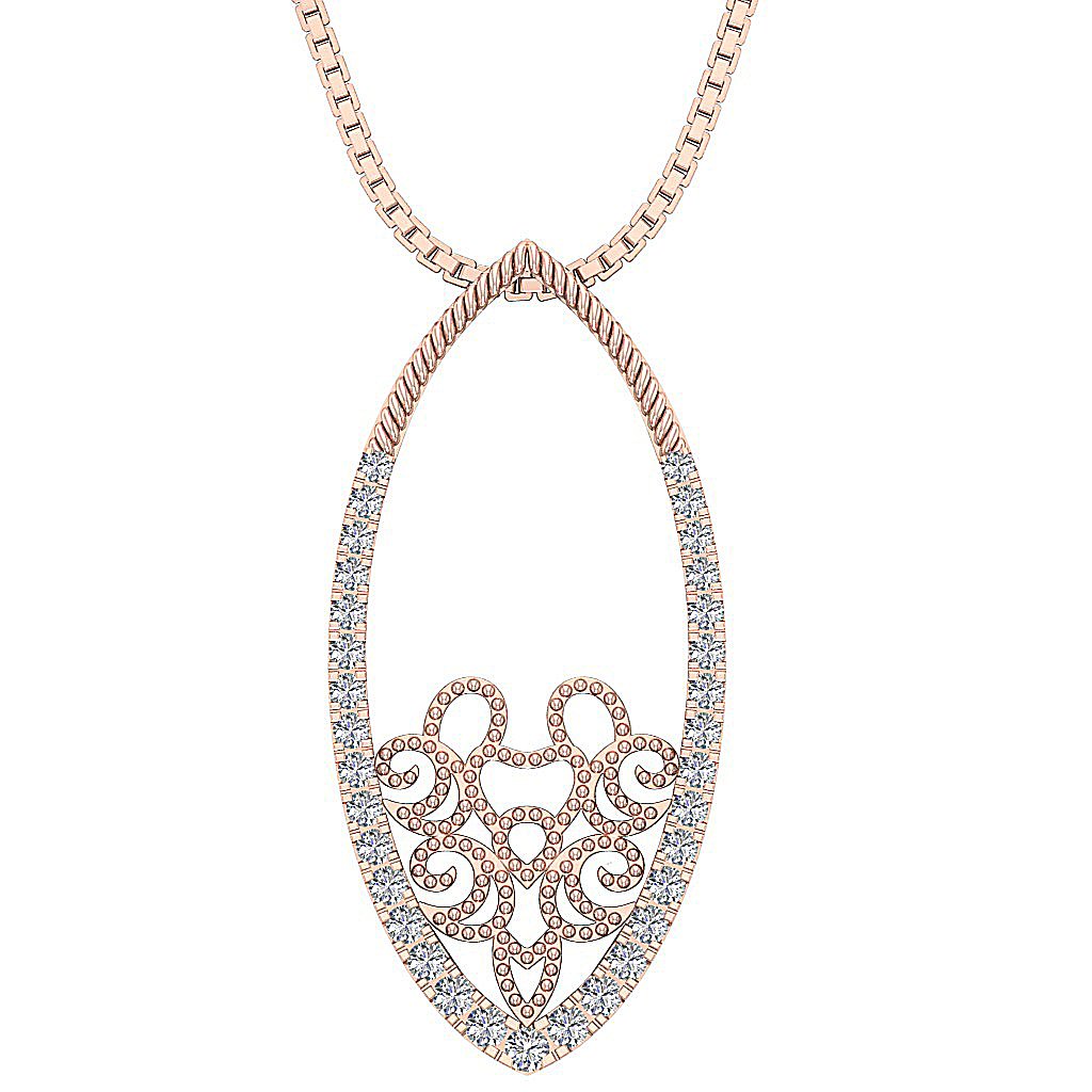 VVS1/VS1/SI1/I1 0.40 Carat Designer Fashion Pendants 14k/18k Gold Round Diamond