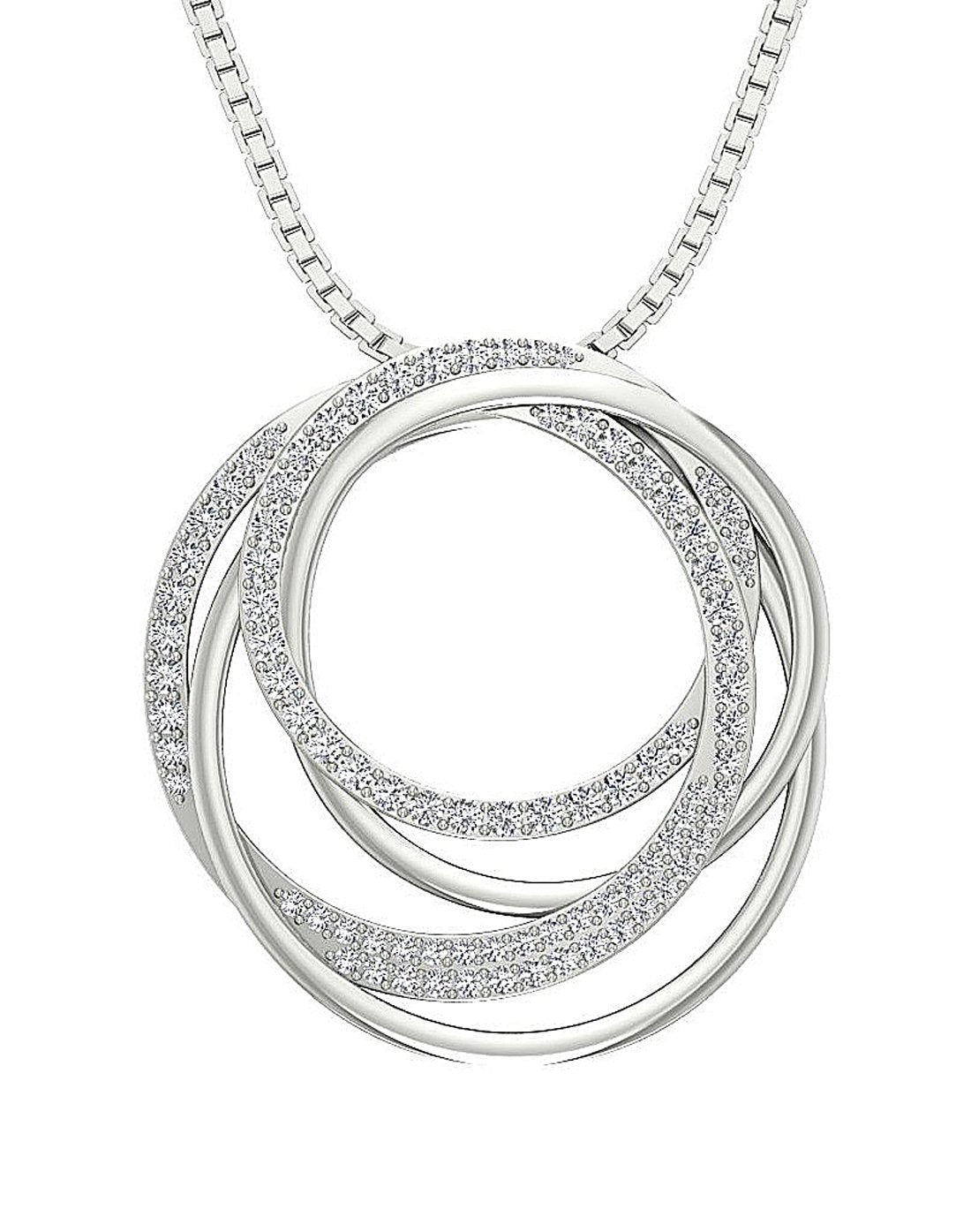 14k/18k Solid Gold Natural Diamond SI1/I1 G 1.10 Ct Designer Circle Pendant