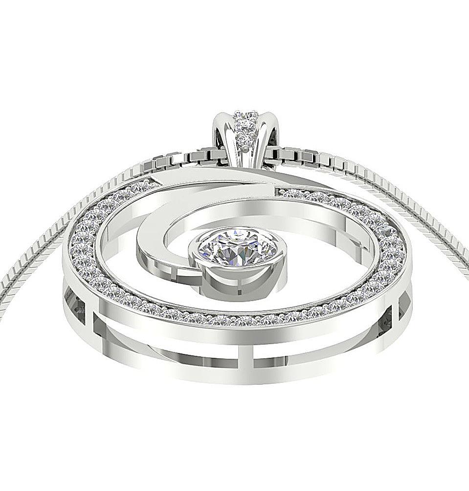 14k/18k Rose Gold Designer Anniversary Pendants Round Diamond I1/SI1 G 1.10 Ct Prong Set