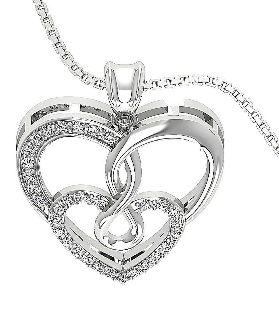 14k/18k Solid Gold Genuine Diamond VS1/SI1/I1 0.40 Carat Heart Shape Pendant