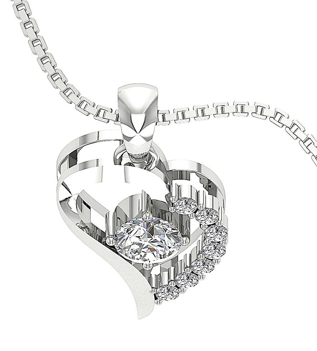 Designer Heart Shape Pendant SI1/I1 G 0.60 Carat Genuine Diamond 14k/18k Gold
