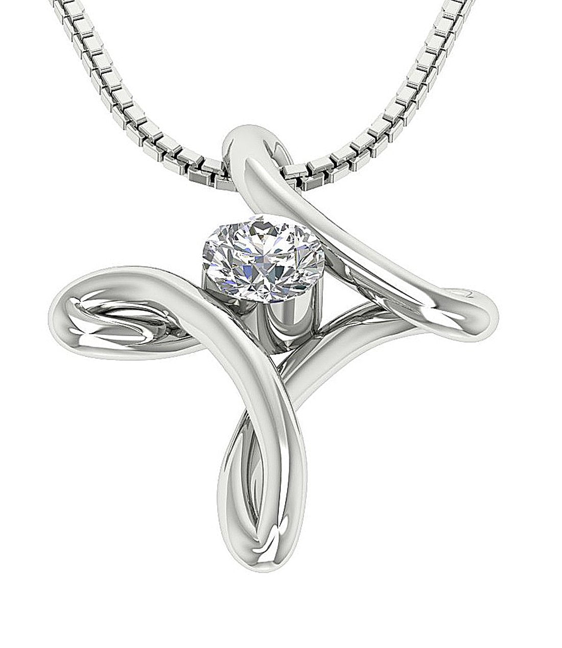 Round Diamond Designer Fashion Anniversary Pendant SI1/I1 G 0.65 Ct 14k Yellow Gold Bar Set