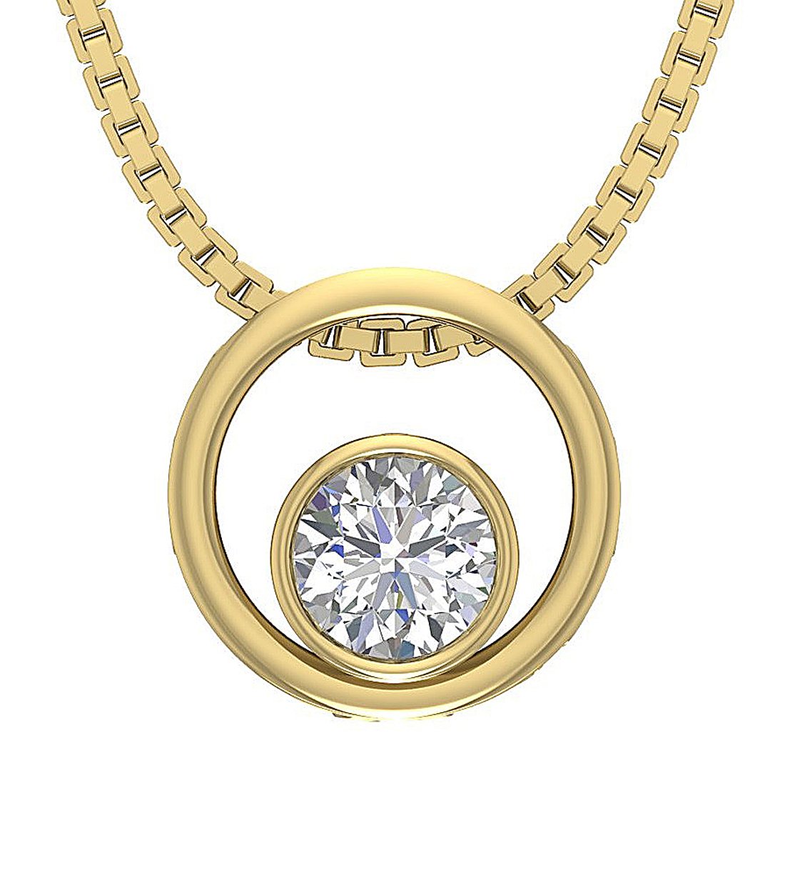I1/SI1 G 0.50 Ct Designer Solitaire Pendants 14k/18k Solid Gold Natural Diamonds