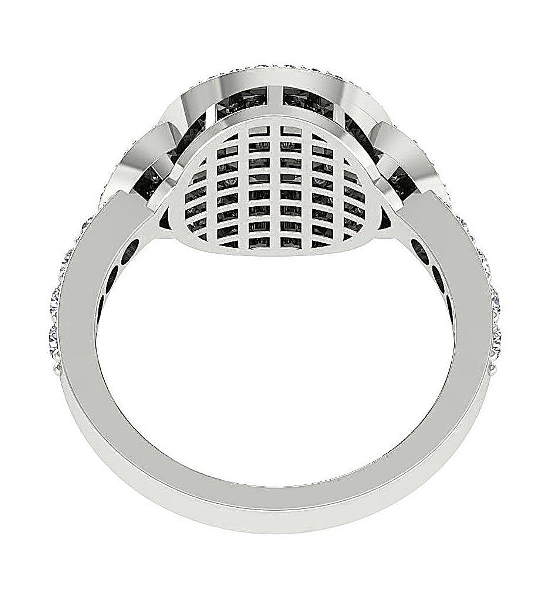 Designer Right Hand Anniversary Ring Round Diamond SI1 G 1.50 Ct 14k Yellow Gold Prong Set