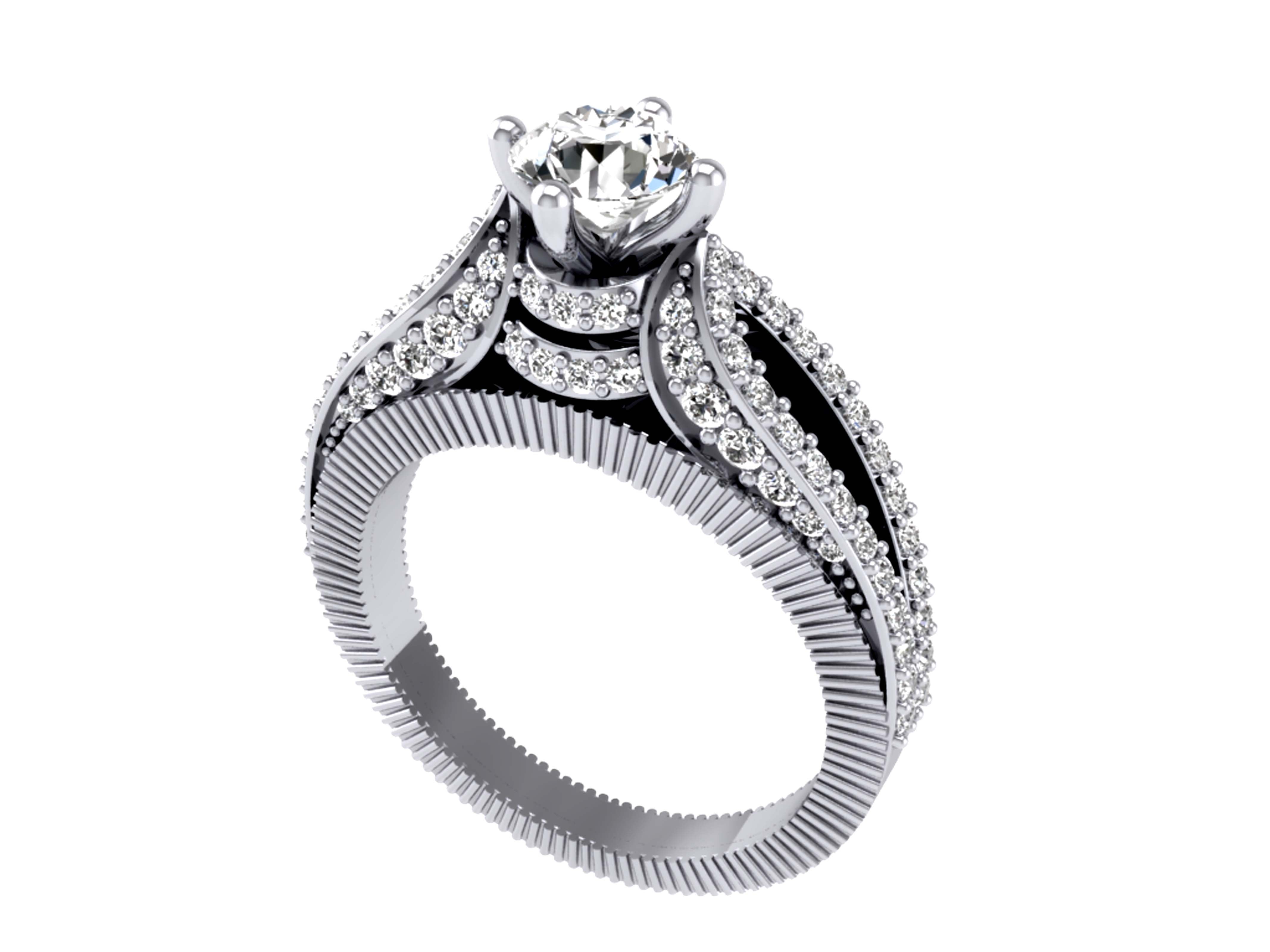 Designer Engagement Ring SI1 G 1.75 Carat Genuine Diamond 14k Solid Gold
