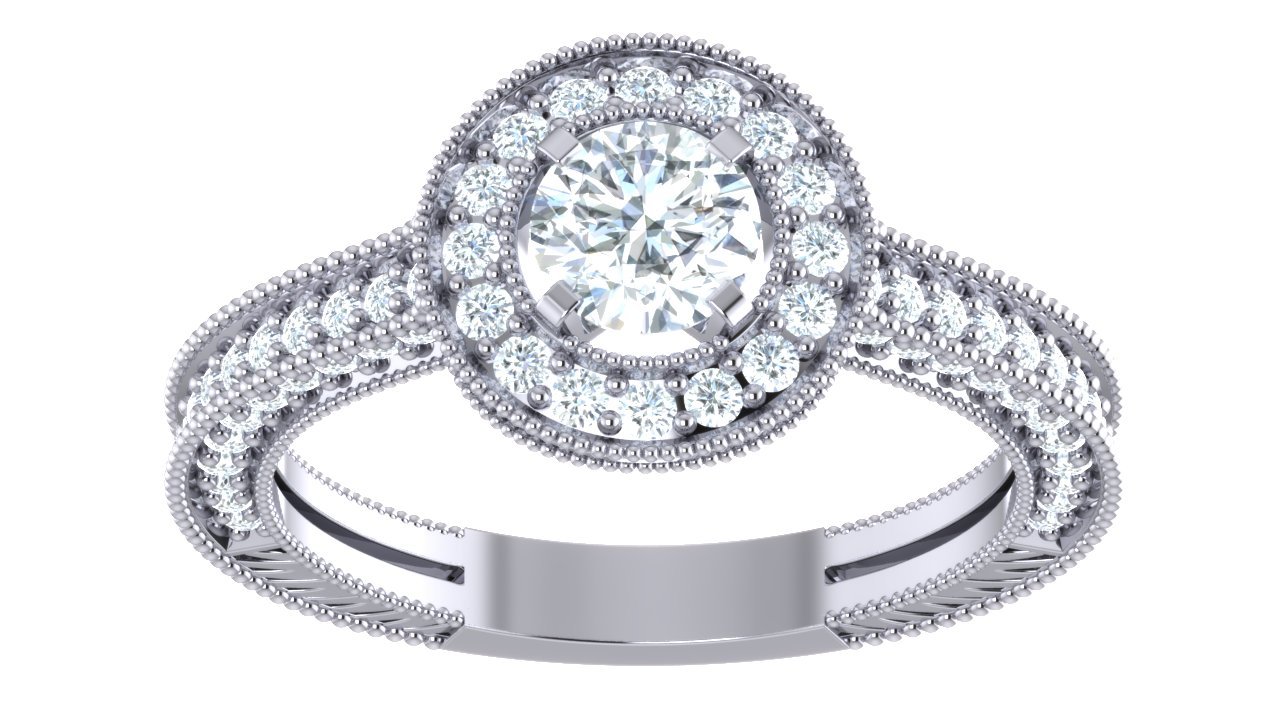 14k Rose Gold Vintage Engagement Ring Natural Diamond SI1 G 1.50 Ct Prong Set 11.00 MM