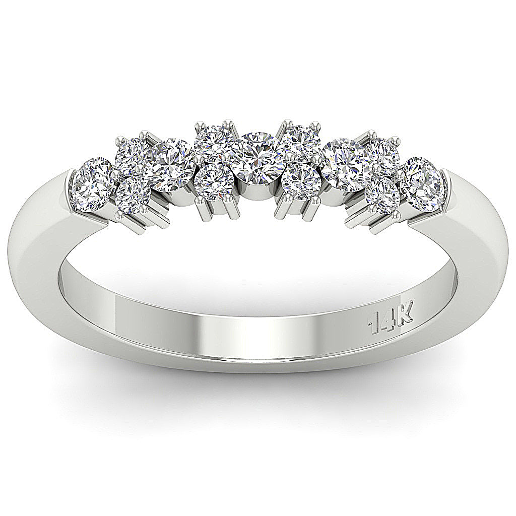 14K Solid Gold Anniversary Ring Round Diamond I1 G 0.75 Ct Prong Set