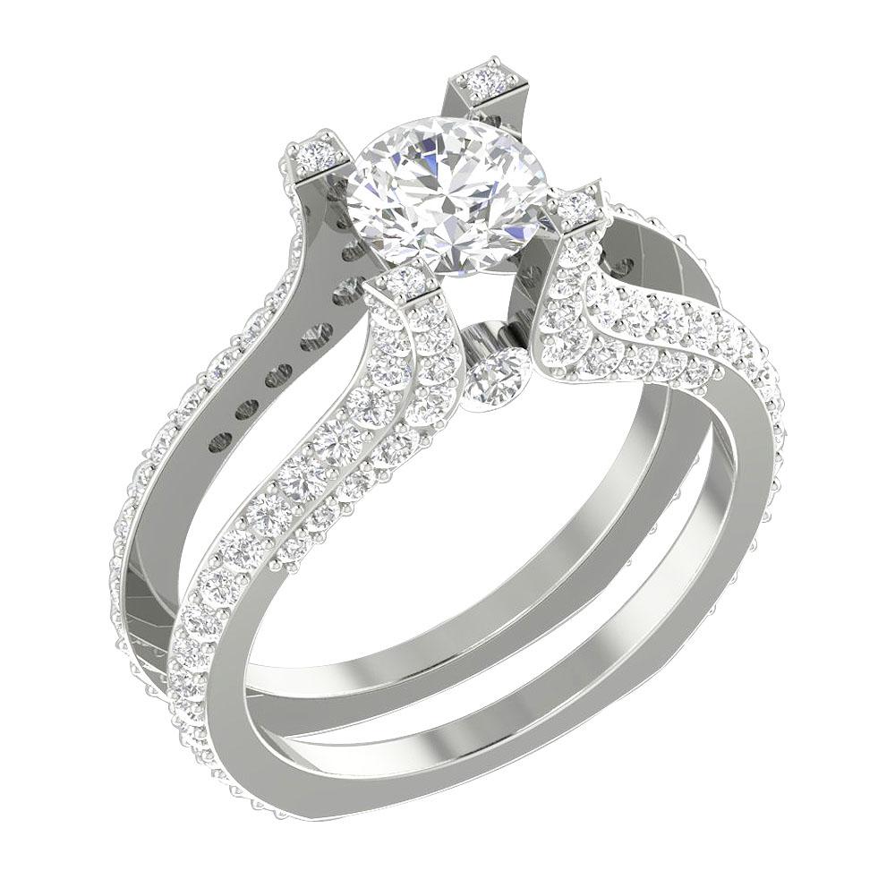 Round Diamond 14K Solid Gold Halo Bridal Anniversary Ring Prong Channel Set I1 G 3.75 Carat