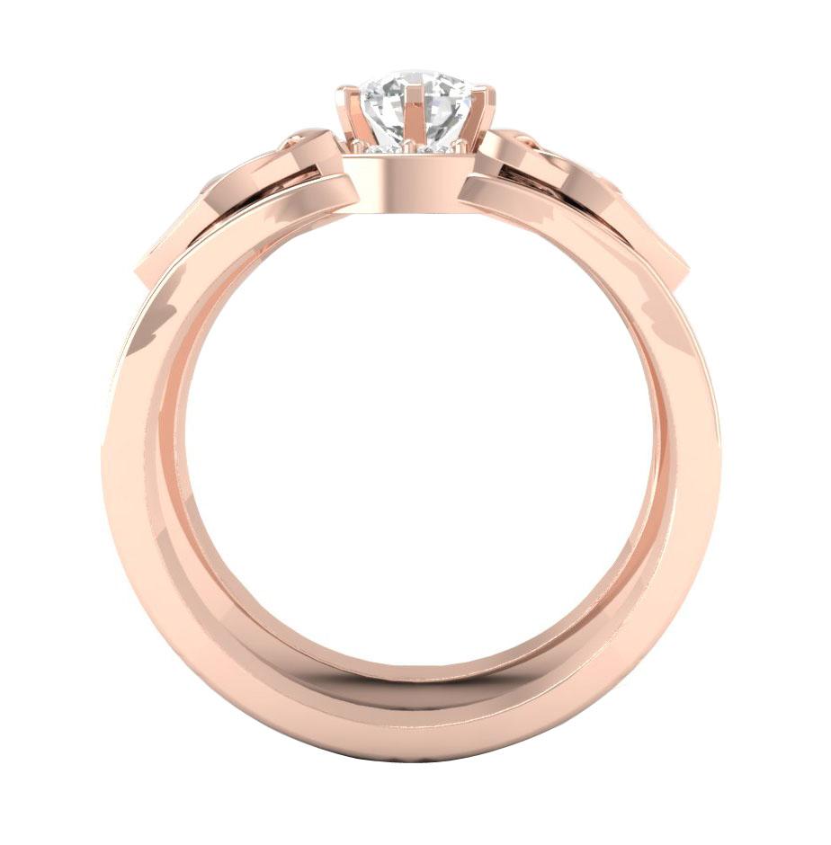 Engagement Ring Wedding Band Set I1 G 0.60 Ct Genuine Diamond 14k White Gold